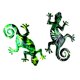 thumbnail image 3 of 2 piezas de arte de pared de Gecko pintado a mano para colgar en la pared, escultura de lagarto, sala de porche Sunnimix Arte de pared de hierro al aire libre, 3 of 7