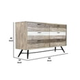 thumbnail image 5 of Aliz 63 Inch Acacia Wood Dresser, 6 Drawers, Black Metal Angled Legs, Brown- Saltoro Sherpi, 5 of 5