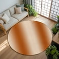 thumbnail image 3 of Burnt Orange Ombre 5ft Round Rug, Farmhouse Orange Gradient Modern Art Non-Skid Rubber Backing Large Area Rugs - Living Room Bedroom Home Office, Indoor Floor Mat Carpets Washable Rug, 3 of 9
