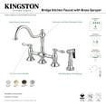 thumbnail image 4 of Kingston Brass KS3795ALBS Restoration Two-Handle 4-Hole Deck Mount Bridge Kitchen Faucet with Brass Side Sprayer in Oil Rubbed Bronze, 4 of 4