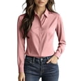 thumbnail image 2 of YTCAMLO Wrinkle Free Dress Shirts for Women, Classic Button Down HiddenButton Down Office Tops, Collared Comfy Cotton Tunic Blouses, 2 of 8