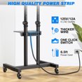 thumbnail image 5 of RTVR Upgraded Mobile TV Stand with Power Outlet for 32-85 inch Screens, Portable Adjustable Rolling TV Cart Stand with AV Shelf for Bedroom Home, 5 of 7