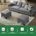 thumbnail image 5 of Jarenie Modern Sectional Sofa Couch with Reversible Chaise U Shaped Couch 4-Seat Convertible Sofa for Living Room, 5 of 10