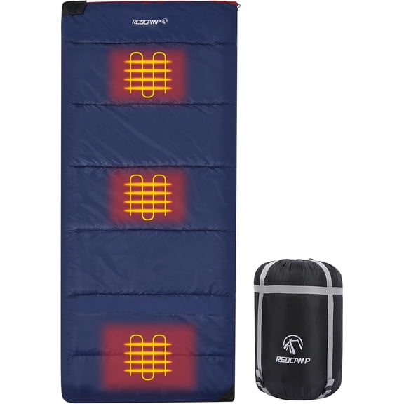 REDCAMP Cotton Flannel Sleeping Bag for Camping Backpacking, Adults Cold Weather Envelope Sleeping Bags with 4lbs Filling
