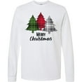 thumbnail image 3 of Inktastic Merry Christmas Plaid Trees Long Sleeve T-Shirt, 3 of 5