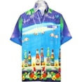 thumbnail image 4 of HAPPY BAY Men's Hawaiian Shirts Short Sleeve Button Down Shirt Men's Tropical Shirts Casual Vacation Summer Party Caribbean Shirts for Men Funny S Violet_W551, 4 of 6
