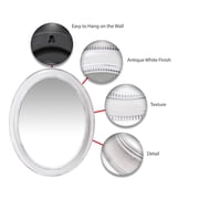 Infinity Instruments Sonore Aged White Oval Transitional 30-inch Wall Mirror