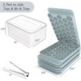 thumbnail image 2 of Ice Cube Trays, 1 Inch Round Ice Trays for Freezer with Lid and Bin, 33 x 3 Pack Tiny Ice Ball Maker Mold with Tongs Easy Release for Chilling Drinks, Juice (Blue, 33 X 3)…, 2 of 6