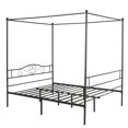 thumbnail image 3 of VECELO Queen Black Canopy Metal Bed, Multiple Size Available, 3 of 6