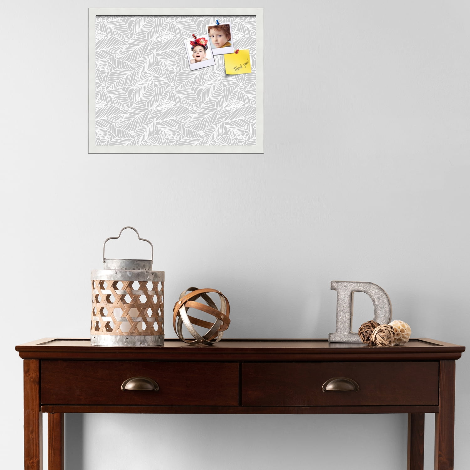PinPix 21x17 Custom Cork Bulletin Board Grey White Poster Board Has a Fabric Style Canvas Finish, Framed in Grey White, by ArtToFrames (PinPix-1872)