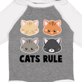 thumbnail image 4 of Inktastic Cats Rule with Cat Heads Boys or Girls Long Sleeve Baby Bodysuit, 4 of 5