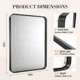 thumbnail image 2 of 30x40 Inch Bathroom Mirror Large Rectangle Vanity Framed Mirror for Wall, Tempered Glass, Hangs Horizontally or Vertically, 2 of 8