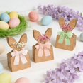thumbnail image 6 of Bunny Easter Goodie Bags 24-Pack with Bow Ribbon and Dried Flowers, Bunny Ear Paper Goodie Bags for Candy, Treats, Party Favors, 6 of 7