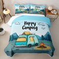 thumbnail image 2 of Erosebridal Teal Camping Bed Spread Queen, Roof Tent Campfire Queen Coverlet Set for Men and Women, 3-Piece, 2 of 7