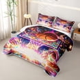 thumbnail image 3 of Castle Fairy Orange Basketball Print Twin Quilt Set,Sport Theme Graffiti Splash Twin Coverlet Set, 3 of 7