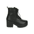 thumbnail image 2 of New Women Indulge Mona I Faux Suede Platform Lug Sole Block Heel Combat Bootie, 2 of 7