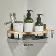 thumbnail image 3 of Multipurpose Self Adhesive Wall Mounted Shelf Black Shower Caddy Hanging Corner Shower Caddy Triangular Aluminum with Hollow Base Removable Corner Shelf for Bathroom Toilet Kitchen Storage, 3 of 6