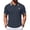 Navy, variant on LTTVQM Mens Relaxed Fit Contrast Collar Embroidered Waffle Polo Shirt Lightweight Cooling Short Sleeve Collared Top Summer Breathable Soft Golf Casual Wear Dark Gray M