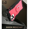 thumbnail image 2 of Allytech Compatible with iPhone 12 Pro Max Case, 3 Layer Heavy Duty Shockproof Protective Ring Holder Kickstand Holster Case for Apple iPhone 12 Pro Max 2020 Release[6.7 inch], Black + Rose, 2 of 5