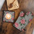 thumbnail image 5 of Pioneer Flower Kitchen Oven Mitt and Pot Holder Sets 2 Pcs for Baking, Cooking and Grilling, Heat Resistant Up To 392 °F, 5 of 7