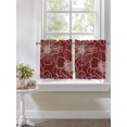 thumbnail image 4 of Red Flowers 2 Panel Kitchen Curtains for Small Windows, Spring Floral Botanical Modern Art Bathroom Tier Curtain, Short Window Treatment for Bedroom/Living Room 55"x24", 4 of 6