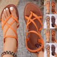 thumbnail image 2 of LRen Women's Square Toe Flip Flops Loop Flat Sandals Casual Open Toe Sandals for Summer Beach Daily Wear Thong Sandals for Women, 2 of 10