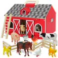 thumbnail image 1 of Farm Animal Toys SIMPLIPLAY con granero grande de madera para niños a partir de 3 años, 1 of 7