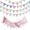 thumbnail image 5 of Cartoon Print Fabric Bunting 12 Pennant Flags Wedding Party Decoration Banner, 5 of 5