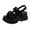 Black, variant on TUOBARR Platform Sandals, Women's Open Toe Ankle Strap Casual Flatform Platform Sandals White