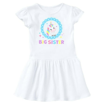 

Inktastic Big Sister cute unicorn Gift Toddler Girl Dress