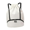 thumbnail image 3 of Mochila con cordón para hombre y mujer, ligera, para exteriores, de gran capacidad, impermeable, con compartimento para zapatos, bolsa deportiva para, 3 of 8