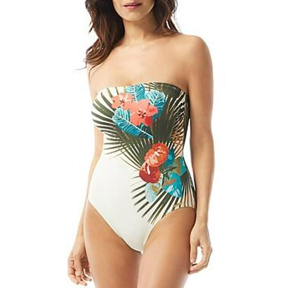 Vince Camuto Women's Printed Convertible Bandeau-Top One-Piece Swimsuit 4