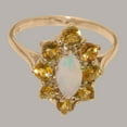 thumbnail image 5 of LBG British Made Solid 14k Rose Gold ring with Natural Opal & Citrine Womens Engagement Ring - 33 size options - Size 9.75, 5 of 6