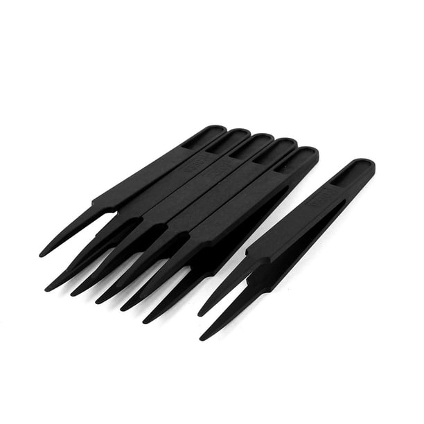 Pinzas de precisión antiestáticas de plástico con punta afilada, 6 piezas