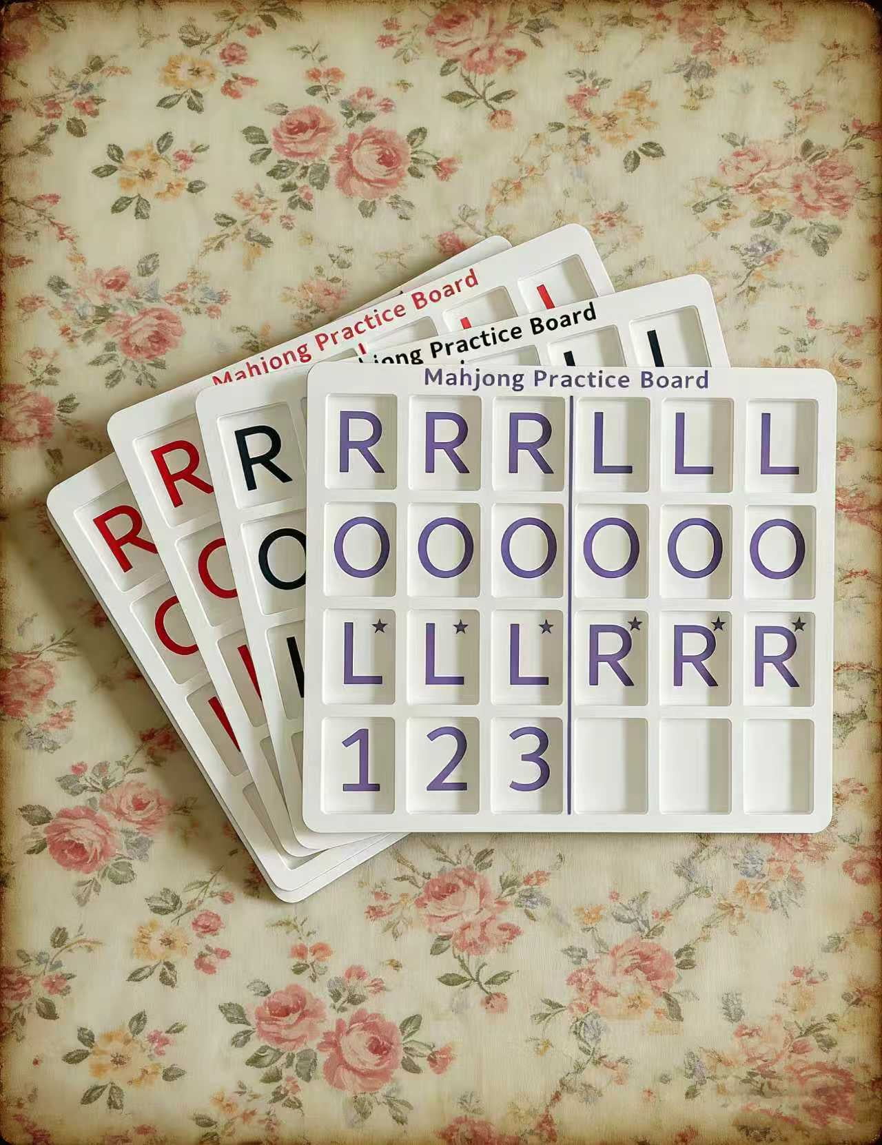 Single Mahjong Practice Board Compatible with Charleston - Portable Practice Board with 24 Slots - for Mahjong Lovers (Purple)