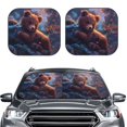 thumbnail image 2 of Windshield Sun Shade, Lazy Stone Bear Foldable Car Sun Shade Windshield for Front, 2 Pieces, 2 of 7