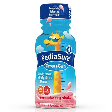 PediaSure Grow & Gain Nutrition Shake For Kids, Strawberry, 8 fl oz (Pack of 6)