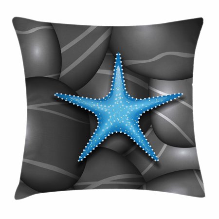 Starfish Decor Throw Pillow Cushion Cover Blue Among Sea Starfish Decor Throw Pillow Cushion Cover Blue Among Sea Pebble Stones Ocean Underwater Wildlife