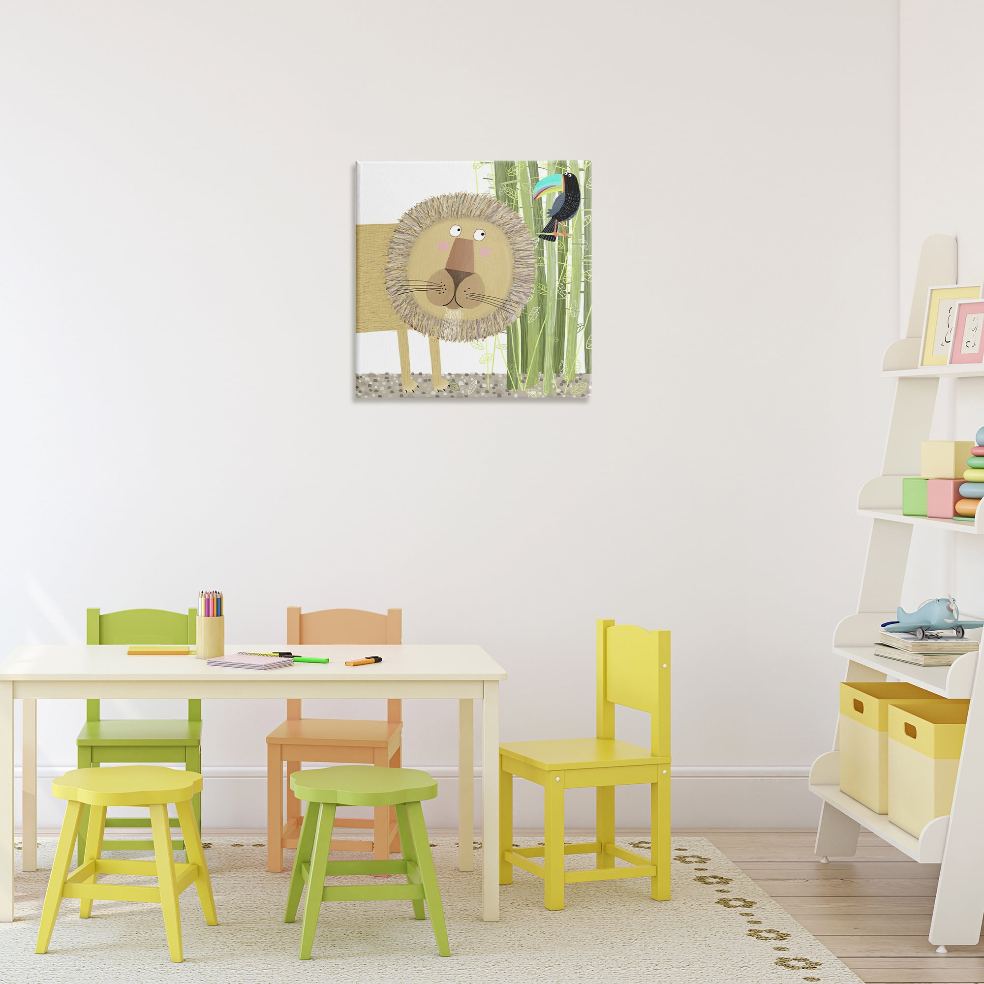 Stupell Industries Lion with Bamboo Trees & Toucan Canvas Wall Art, design by Carla Daly