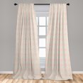 thumbnail image 5 of Ambesonne Shabby Flora Curtains, Diamond Line Tile, Pair of 28"x95", Peach Coral Pale Blue, 5 of 5