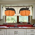 thumbnail image 3 of Yayeee Kitchen Curtains Tier Set of 2 Light Filtering 57"x24" Over Sink Window Panels, Black Cat Orange Ball, 3 of 7