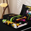 thumbnail image 5 of Homewish Watercolor Ice Cream Football Kids Zipper Twin Comforter Sets with Fitted Sheet and 2 Pillowcases,Soccer Sport Games Ball Lover Zipper Bedding Set,Black Reversible,4-Piece, 5 of 7