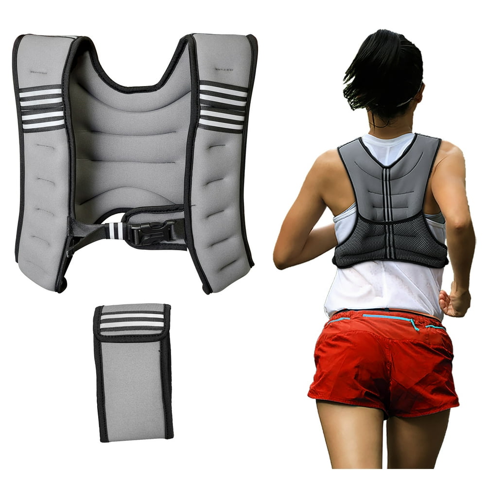 FitSense Weighted Vest for Men/Women Workout (6lb), Adjustable Vest for