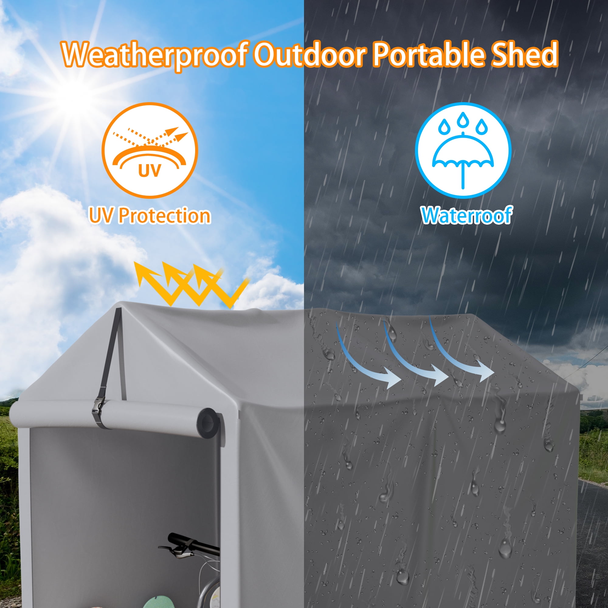 Vineego 3x6x5 ft Outdoor Storage Shed Portable Garage Shelter