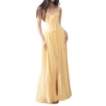thumbnail image 2 of Women'S Summer Corset Midi Dress Casual V Neck Flowy A Line Dress Wedding Guest Dresses Yellow L, 2 of 7