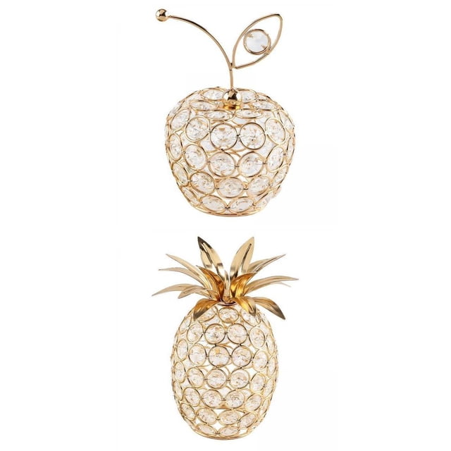 Estatua de fruta creativa de 2 piezas Soledad Figura de fruta de cristal