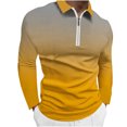 thumbnail image 1 of Blusa y camisa de manga larga con cuello vuelto para hombre, blusa informal con cremallera y estampado sin localización, blusa para hombre, 1 of 4