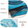 thumbnail image 6 of 2x3 Ft Entryway Area Rug, Teal Abstract Waves Kitchen Rug Runner Washable Floor Mat, Water Ripple Stripes Modern Non Slip Indoor Door Mat Throw Carpet for Bathroom Living Room Bedroom, 6 of 8