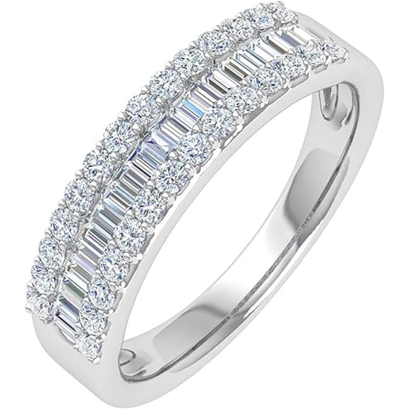 NYS Jewellrs2.50 Ct Baguette Cut Diamond Wedding Engagement Ring 925 Sterling Silver 14K White Gold Plated For Women's -4.5