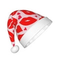thumbnail image 2 of Cauagu Lips Kiss Pattern Christmas Hat for Kids,Xmas Holiday Hat Santa Hat for Boys & Girls Festive Headwear Accessories for Christmas/New Year/Holiday, 2 of 6
